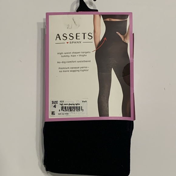 Assets by Spanx Women's High Waist Shaping Black Tights - Picture 8 of 12